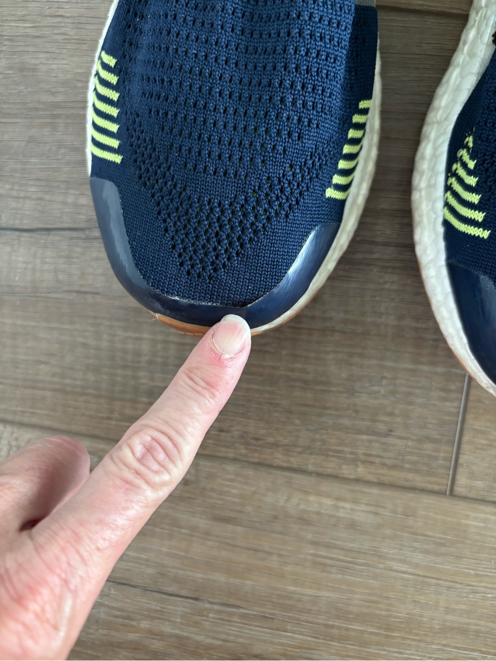 Stella McCartney Adidas Ultraboost 3D Navy and Lime Slip-On Sneaker - Picture 7 of 15